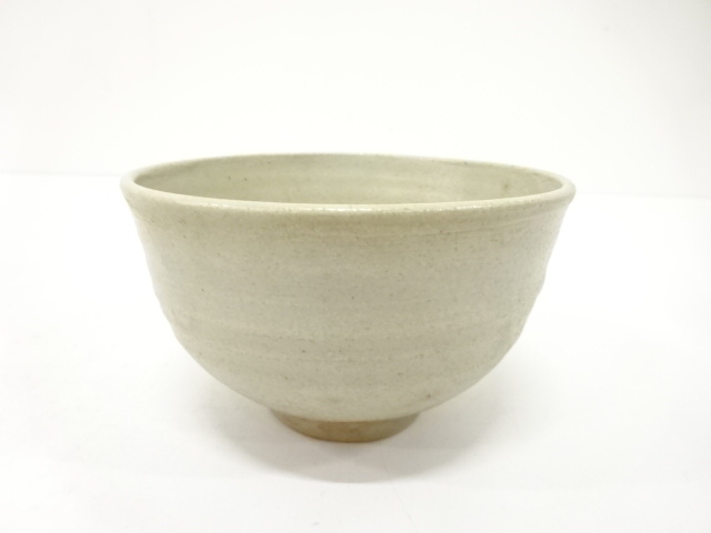 今井康人造　灰釉　茶碗(無地箱付)